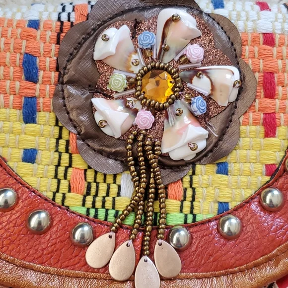 NWOT Mixed Media Boho Purse - Picture 2 of 6